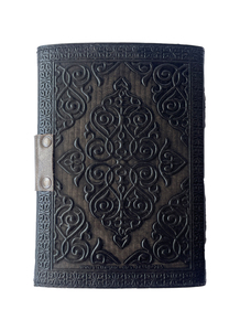 Charcoal Luna Moth Embossed Genuine Leather Gift Sewing Bound <b>Journal</b> Antique <b>Book</b> Shadows A5 Notebook Sketchbook Blank Diary - Product Image 5