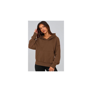 Sweat-shirt décontracté ample à capuche pour femme, pull à manches longues, coupe ample, style minimaliste - Product Image 3