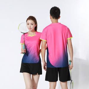 Ropa de tenis de mesa personalizada para hombre y mujer, camiseta de voleibol transpirable de secado rápido, ropa de bádminton de manga corta - Product Image 6