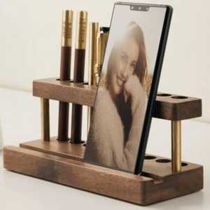 Sustainable Wooden Desk Pen <b>Holder</b> for Workspace Organization - Product Image 2