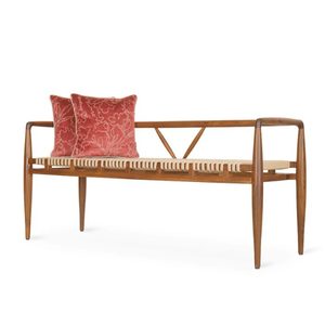 Designer 3 Seater Wooden <b>Bench</b> for Living Room Seating Solid Wood Sofa <b>Bench</b> with Comfortable <b>Cushion</b> Home Furniture - Product Image 3