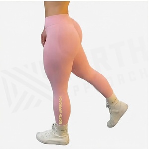 กางเกงเลกกิ้งเอวสูงแบบเต็มตัวสีชมพู ยืดได้สี่ทิศทาง ไร้รอยต่อ สำหรับโยคะและชุดกีฬาผู้หญิง - Product Image 3