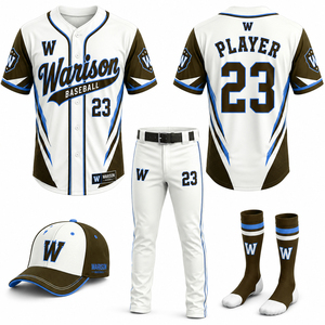 Unisex Baseball Uniform Set Sublimation Printing 100% Polyester Plus Size Baseball Teamwear Uniform Kit - Product Image 6