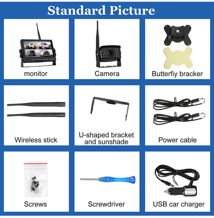 Pantalla negra de 7 pulgadas + 1 cámara