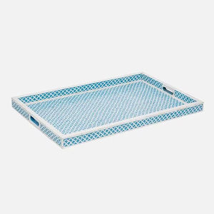 ถาดเสิร์ฟเรซิ่นกระดูกสีขาวคุณภาพพรีเมียม งานแฮนด์เมด ดีไซน์ฝังลายอินเดีย สวยงามเป็นธรรมชาติจากอินเดีย - Product Image 1