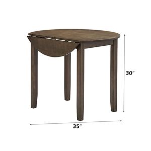 Damica <b>Walnut</b> Round Dining <b>Table</b> with Convenient Drop Leaf Feature - Product Image 3