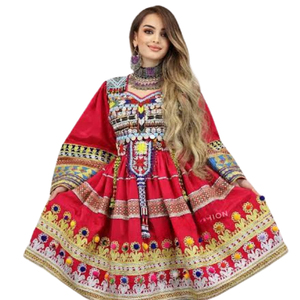 Robes afghanes Kuchi traditionnelles faites à la main pour femmes, couleur unie, légères et respirantes, prix de gros - Product Image 3