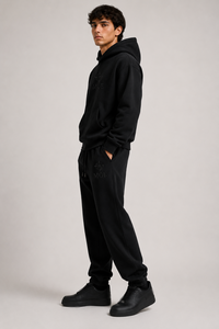 Ensembles de sweats à capuche et de joggings personnalisés bleu ciel avec logo en relief pour hommes, en molleton épais, style streetwear surdimensionné, fabricant OEM ODM - Product Image 6
