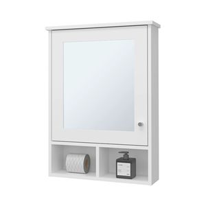 Armadietto Bianco per Medicinali con Anta e Specchio Inclusi, Set di Accessori per il Bagno - Product Image 5