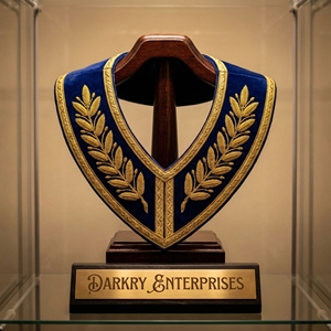 Service de fabrication sur mesure haut de gamme pour col en velours brodé de fils d'or faits main - Product Image 6