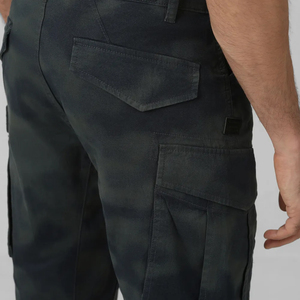 Pantalones Cargo de Camuflaje Oscuro para Hombre, Corte Recto, Cintura Media, Pantalones de Trabajo con Bolsillos Laterales - Product Image 5