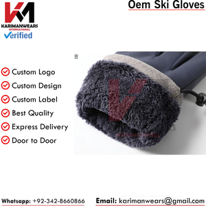Gants de ski pour hommes et femmes avec doigts compatibles écran tactile, tissu imperméable, doublure thermique, OEM ODM, exportateur en gros - Product Image 4