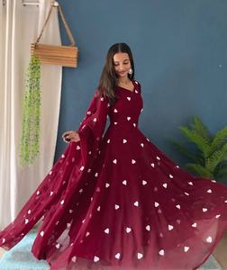 Robes Anarkali TENDANCE par FATEMA FASHION, en faux georgette brodée, tenue de soirée prête à porter, haut, bas, dupatta, salwar kameez - Product Image 5