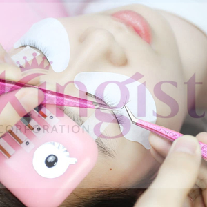Stainless Steel Eyelash Extension Tweezers <b>Set</b> with <b>Pink</b> and Gold Fiber Tips Anti-Magnetic & Durable for Volume Lash Extensions - Product Image 6