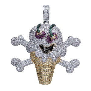 Collar con Colgante Hip Hop de Lujo con Incrustaciones de Diamantes |   Micro Pavé de Diamantes |   Colgante de moda chapado en oro/plata con incrustaciones de circonitas - Product Image 1