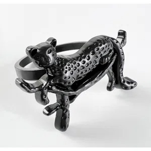 Tiger Shape Black Metal Napkin Rings Napkin Loop For Table Decoration Safari Theme Dining Setup Restaurant And Resort Styling - Product Image 2