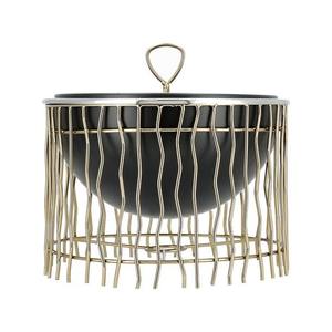 Plat de service de luxe en fil d'argent avec couvercle, chauffe-plat en acier inoxydable, bol chauffe-aliments moderne en métal noir pour buffet d'hôtel et traiteur - Product Image 1