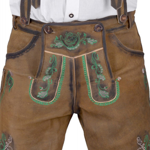 Lederhosen bavaroises pour hommes, shorts en cuir traditionnels allemands, sportifs, unis, brodés, en daim, fabricant en gros de vêtements traditionnels. - Product Image 6