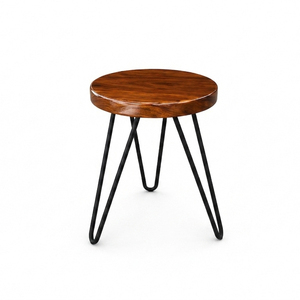 Modern Round Wood <b>Coffee</b> <b>Table</b> <b>Set</b> with Hairpin Legs Walnut Finish Living Room Furniture Midcentury Design Durable <b>Nesting</b> <b>Table</b> - Product Image 3