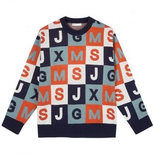 Knitwear Manufacturer Custom logo Kjacquard Letter <b>Pullover</b> Sweater Men Crewneck Long Sleeve <b>Jumper</b> Winter Knitted Men's Sweater - Product Image 2