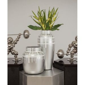 Vase en aluminium argenté charmant avec glaçure transparente pour une mise en place élégante des fleurs et une décoration intérieure moderne - Product Image 3