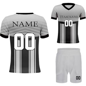 เสื้อฟุตบอลแบบซับลิเมชั่นสั่งทำพิเศษ 100% โพลีเอสเตอร์ คอวี สำหรับผู้ใหญ่ ชุดยูนิฟอร์มฟุตบอลครบชุด ขายส่ง ชุดสโมสร สั่งทำได้ - Product Image 1