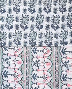 Tela de Algodón Estampada Floral Blanca de Primera Calidad, Textil Tradicional Indio para Confección de Vestidos, Ropa de Moda, Decoración del Hogar y Más - Product Image 3