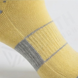 Yellow Crew <b>Socks</b> Solid Color Knitted Breathable Casual Daily Wear Adult Size Standard Thickness - Product Image 5