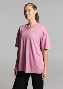 เสื้อยืดผู้หญิงไซส์ใหญ่คุณภาพสูงสำหรับฤดูร้อน ผ้าเทอร์รี่ ปักลายปักโลโก้ตามสั่ง ผ้าฝ้ายลำลอง ถักทอเรียบง่าย เสื้อยืดลายกราฟิก - Product Image 2