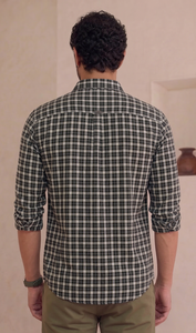 Camisa Casual de Manga Larga con Doble Botonadura y Micro Cuadros para Hombre, 100% Algodón Transpirable, Verano, ODM, Marca Enovate - Product Image 2