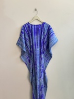 Lot de robes maxi décontractées en soie tie-dye vintage en crêpe de soie imprimé