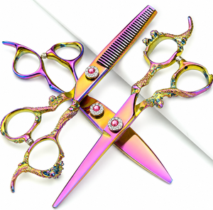NYBL-55 5.5inch Straight <b>Left</b>-<b>handed</b> <b>Scissors</b> JAPAN 440C Sharp 58-59HRC Hardness Stainless Steel Handle Barber Shears Hair 28 - Product Image 1