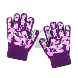OEM Winter Adult Full Finger Knitted Fleece Thick Children Jacquard Warm <b>Gloves</b> Woman Hand Mittens - Product Image 4