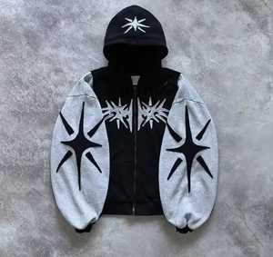 Hot Sell Regular Fit Autumn Unisex Lined Knitted Heavyweight Fleece Eco-Friendly Hoodie Custom Logo Embossed 3D Embroidery - Product Image 6
