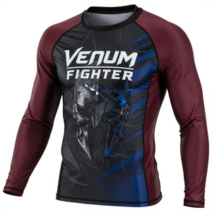 Latest Design Eco-Friendly Rash Guard <b>Compression</b> High Quality Custom Spandex/Polyester Full Sleeve Venum Fighter Rash Guard - Product Image 2