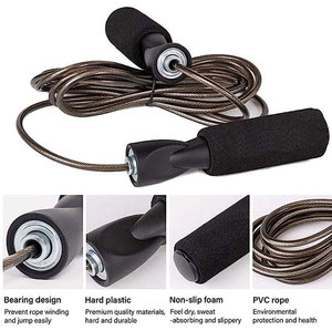 Steel Wire Speed Jump <b>Rope</b> with Foam Handles Durable Tangle Free for Home Gym Workout Unisex 2.5M Length for Gym Home Workout - Product Image 5