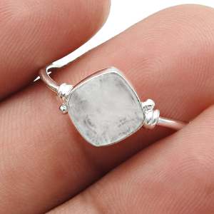 Natural Rainbow <b>Moonstone</b> Gemstone Promise <b>Ring</b> Crafted From 925 Sterling Silver Pretty Bohemian <b>Ring</b> For Wedding Or Gift - Product Image 4