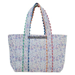 Ric Rac Cotton Thickened Tote <b>Bag</b> - <b>Large</b> Capacity, For Shopping & Daily Use, Women's Shoulder <b>Bag</b> - Product Image 1