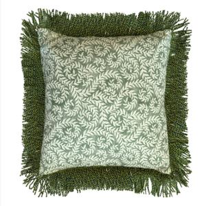 Bullion Fringe Pistachio Velvet <b>Cushion</b> <b>Cover</b> 50x50cm - Product Image 2