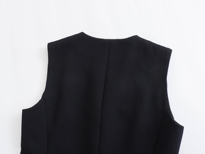 V Neck Single Breasted Black Color Casual Fashion <b>Women's</b> Vests & <b>Waistcoats</b> - Product Image 5
