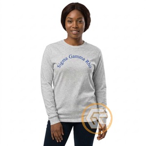 GREEK TREASURES Sigma Gamma Rho Sudadera de algodón y felpa de 500 g para mujer, cuello redondo, manga larga, bordado, informal, otoño - Product Image 2