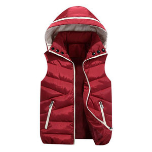 High Quality Men's Hooded Down Bubble Vest Winter Quilted <b>Waistcoat</b> Windproof Zip Up Gilet with Snap Collar - Product Image 4
