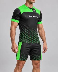 CLAW INTL Conjunto de Camiseta de Fútbol para Hombre, Diseño de Puntos Negros y Verdes, Sublimada, Poliéster que Absorbe la Humedad, Manga Corta, Corte Atlético - Product Image 2