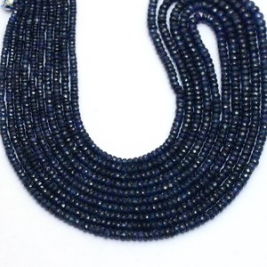 Cuentas facetadas de zafiro AAA+ de 3mm-5mm, cuentas de zafiro azul natural de Birmania, piedras preciosas de zafiro Pylin, collar de joyería en capas. - Product Image 4