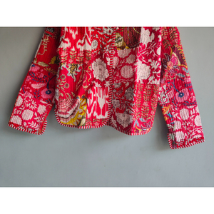 Chaqueta acolchada de algodón con estampado floral para mujer, cárdigan con cuello en V, ropa exterior informal transpirable, regalo para ella - Product Image 5