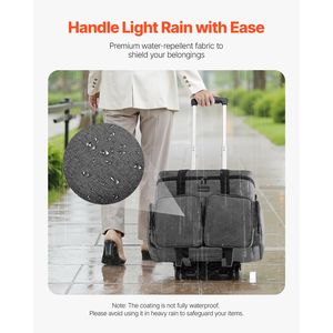 15.6 Inch Laptop Rolling Tote Bag Wheeled Briefcase with Detachable <b>Trolley</b> Cooler Bag for <b>Teacher</b> or Student - Product Image 3