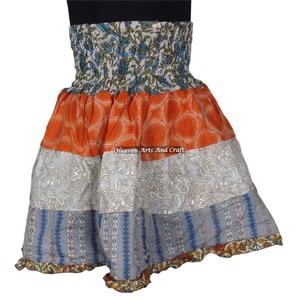 New Cotton Mini <b>Skirt</b> Sari Mini Patch Work <b>Skirts</b> Wholesale From India Boho Stylish Multi Color Patch Cotton Mini Sexy <b>Skirt</b> - Product Image 6