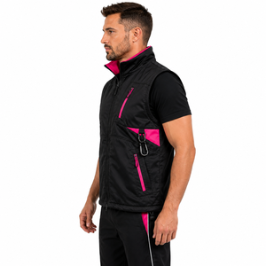<b>Working</b> Dog <b>Trainer</b> Vest Custom Embroidered Woolen Windproof Breathable Heated Multi Pocket Outdoor Workwear Black Pink Zipper - Product Image 3