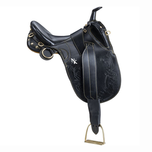 Selle de randonnée australienne de qualité professionnelle en cuir véritable avec arceau réglable et panneaux amortisseurs - Product Image 1