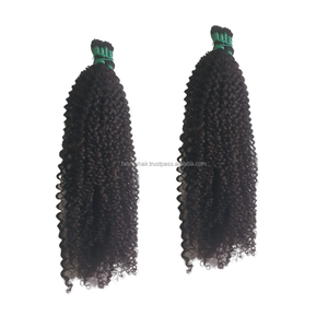 Bulk Hair 100% Human Remy Hair Extensions Cuticle Aligned Kinky Curly Soft Shiny <b>Tangled</b>-Free Indonesian Natural Hair Bundles - Product Image 1